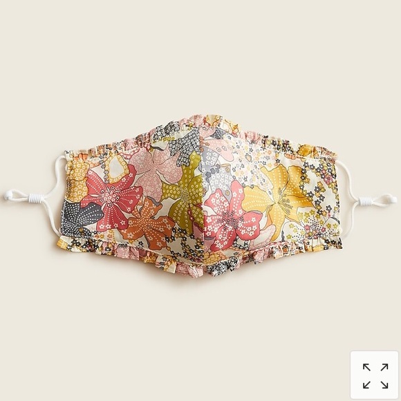 J. CREW Liberty Florals Ruffle Trim Two Nonmedical Face Masks NWT - Picture 4 of 7